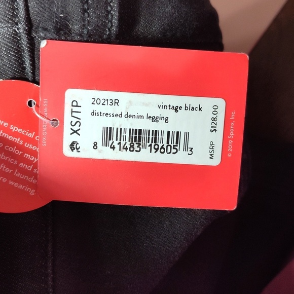 NWT SPANX Vintage Distressed Ankle Skinny Jeans $128 🖤 Size XS - Picture 13 of 13